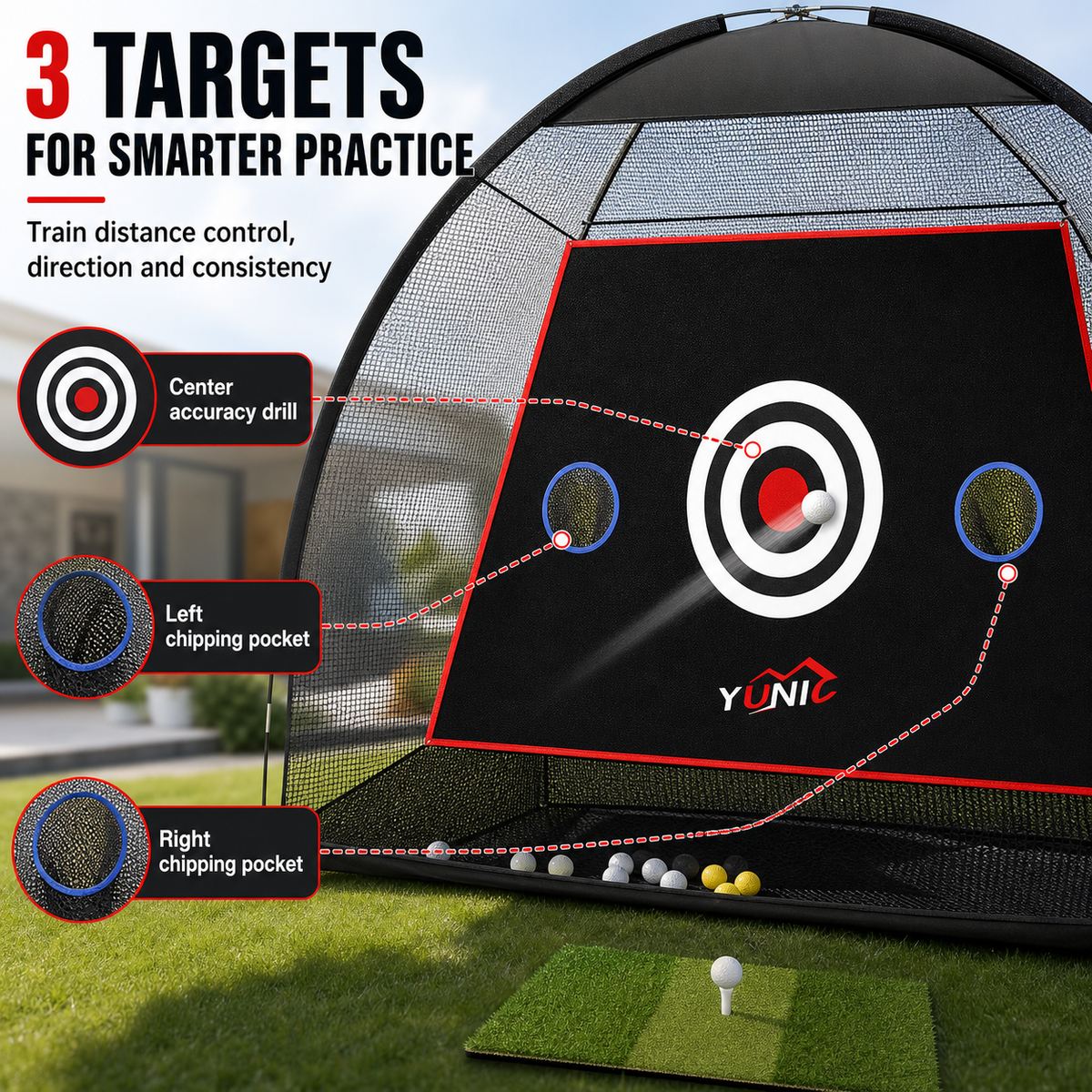 Golf Practice Net – Tent Style, 10 × 7 ft