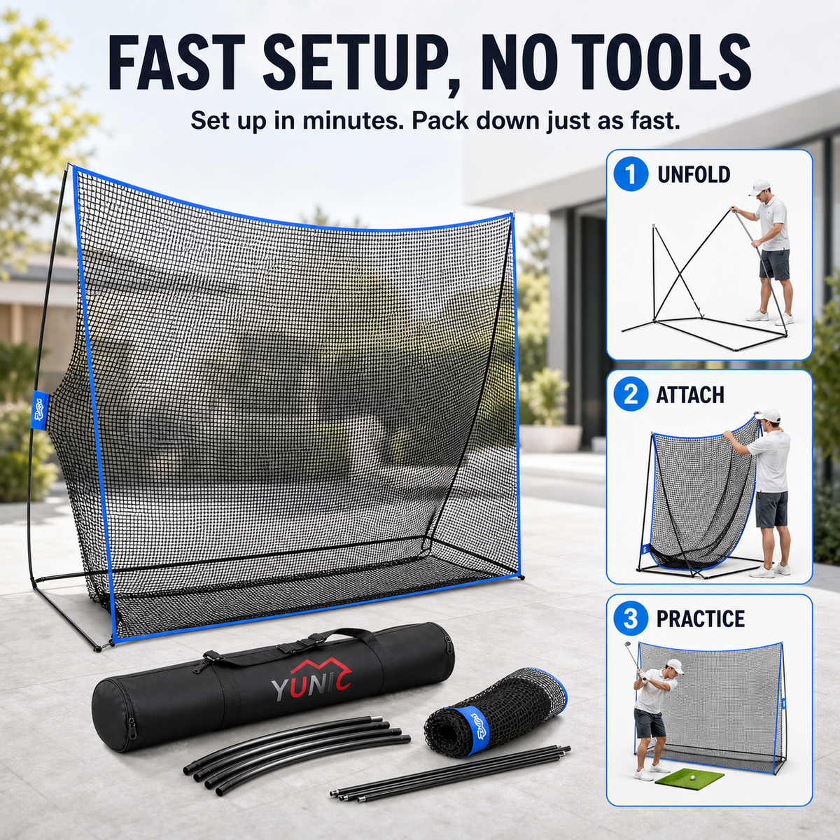Golf Practice Net – Surface Wall, 10 × 7 ft